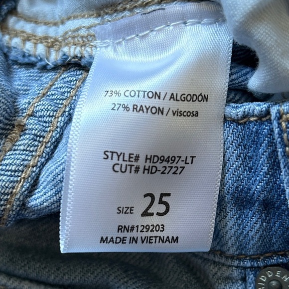 Hidden Nori High-Rise Extra Wide Leg Drawstring Blue Denim Jeans NWT Size 25 - Picture 3 of 11